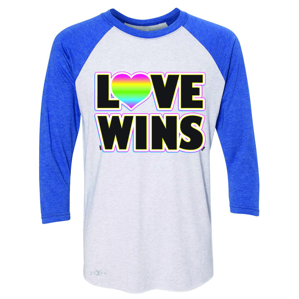 Love Wins - Love is Love Gay is Good 3/4 Sleevee Raglan Tee Gay Pride Tee - Zexpa Apparel - 3