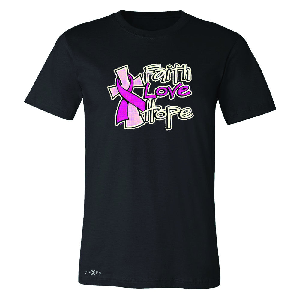 Faith Love Hope Breast Cancer October Men's T-shirt Awareness Tee - Zexpa Apparel