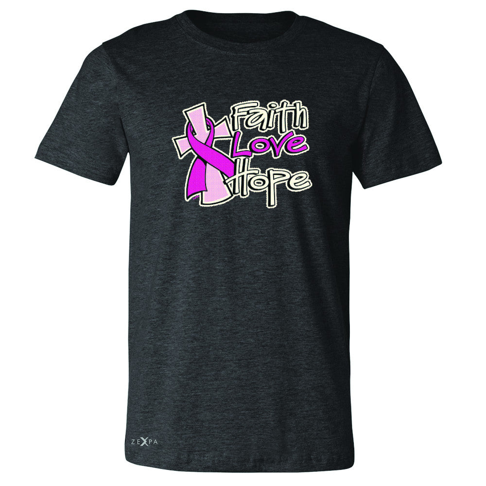 Faith Love Hope Breast Cancer October Men's T-shirt Awareness Tee - Zexpa Apparel - 2