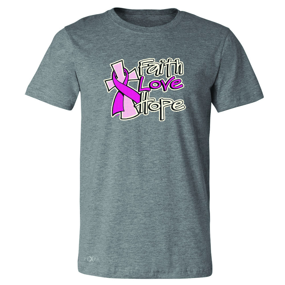 Faith Love Hope Breast Cancer October Men's T-shirt Awareness Tee - Zexpa Apparel - 3