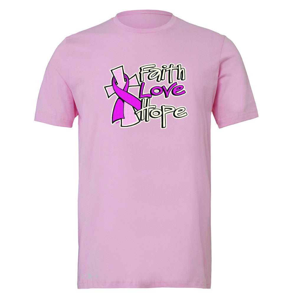 Faith Love Hope Breast Cancer October Men's T-shirt Awareness Tee - Zexpa Apparel - 4