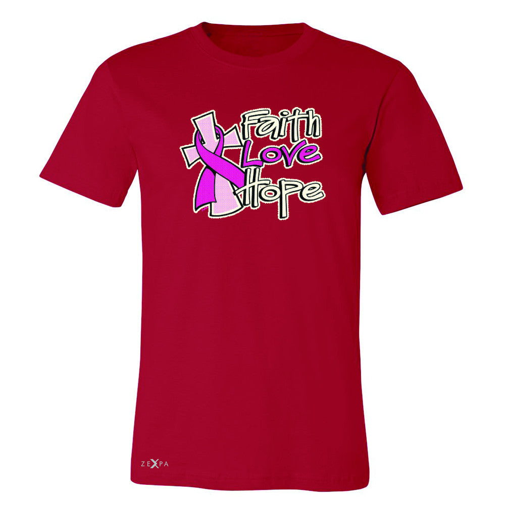 Faith Love Hope Breast Cancer October Men's T-shirt Awareness Tee - Zexpa Apparel - 5