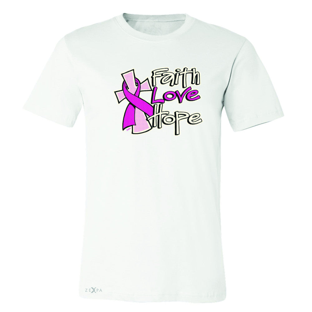 Faith Love Hope Breast Cancer October Men's T-shirt Awareness Tee - Zexpa Apparel - 6