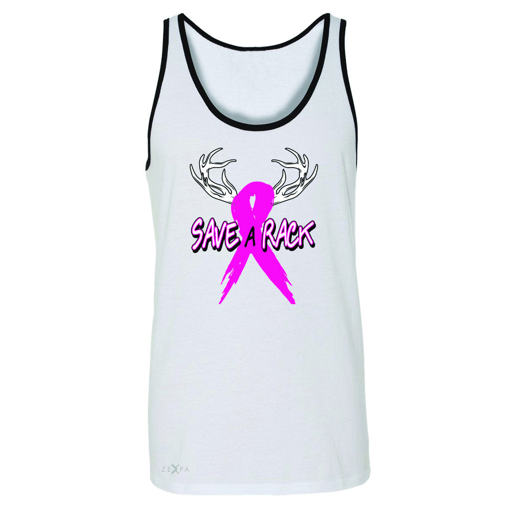 Save A Rack Breast Cancer October Men's Jersey Tank Awareness Sleeveless - Zexpa Apparel - 6