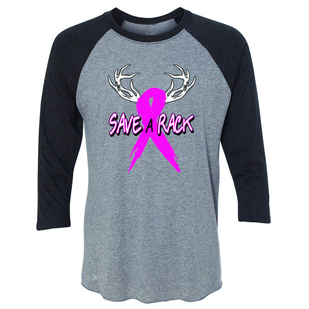 Save A Rack Breast Cancer October 3/4 Sleevee Raglan Tee Awareness Tee - Zexpa Apparel - 1