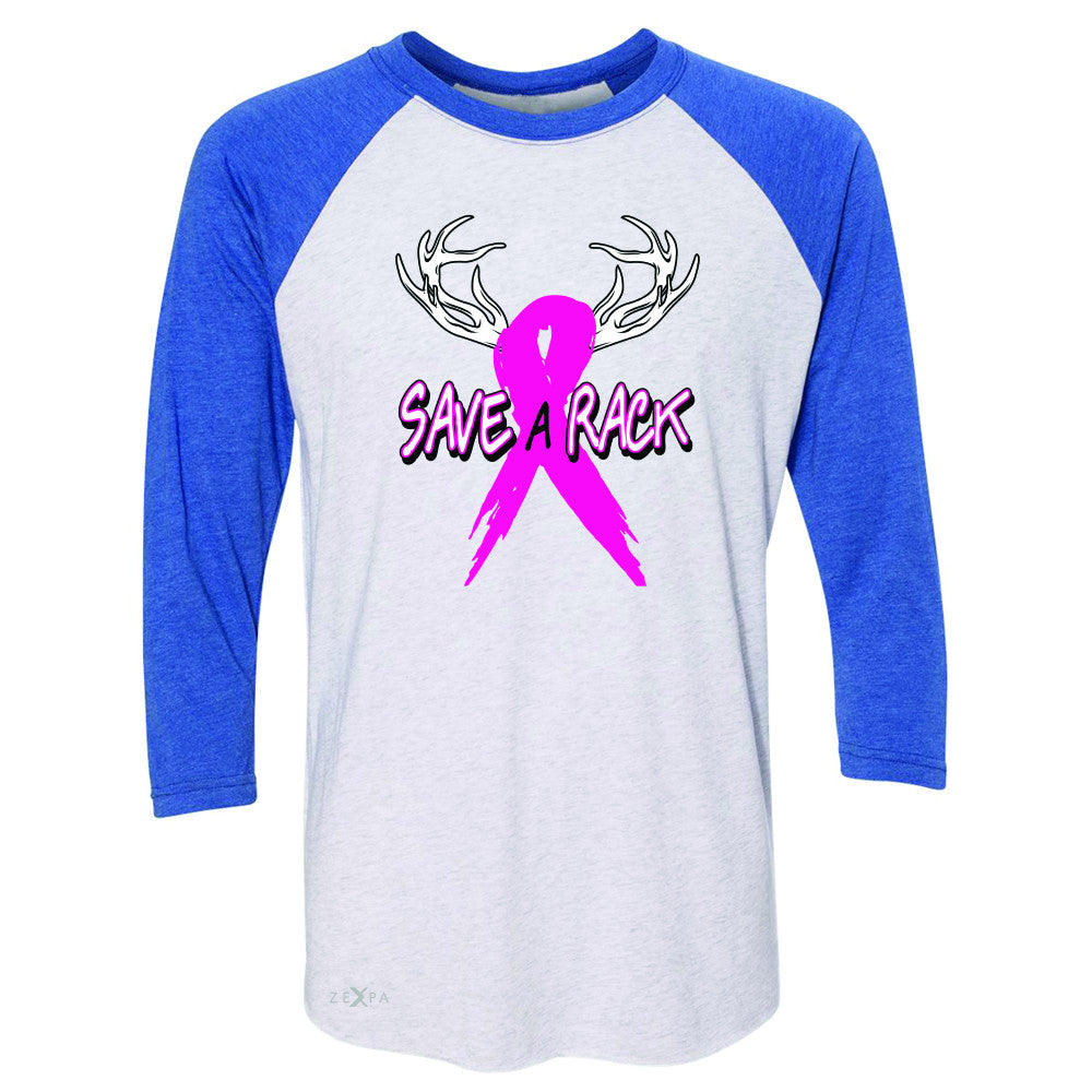 Save A Rack Breast Cancer October 3/4 Sleevee Raglan Tee Awareness Tee - Zexpa Apparel - 3