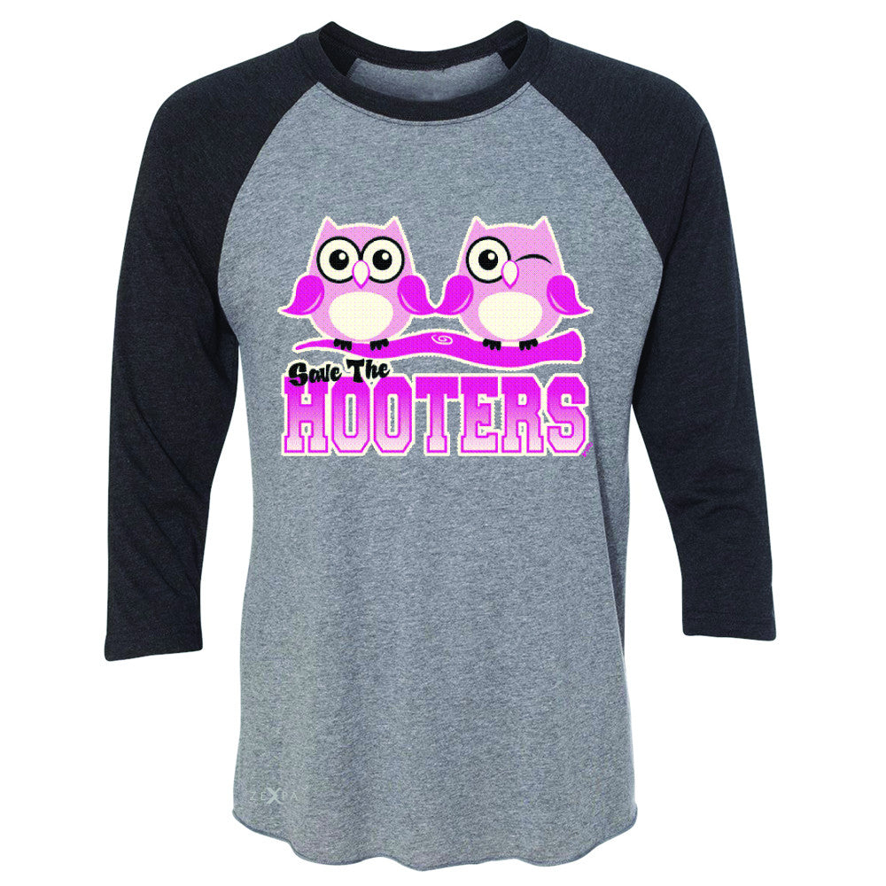 Save the Hooters Breast Cancer October 3/4 Sleevee Raglan Tee Awareness Tee - Zexpa Apparel - 1