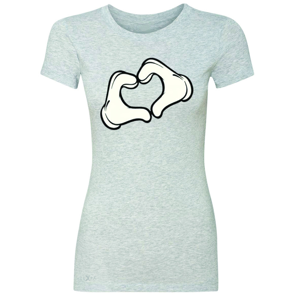 Cartoon Hands Heart Showing Women's T-shirt Humor Tee - Zexpa Apparel Halloween Christmas Shirts