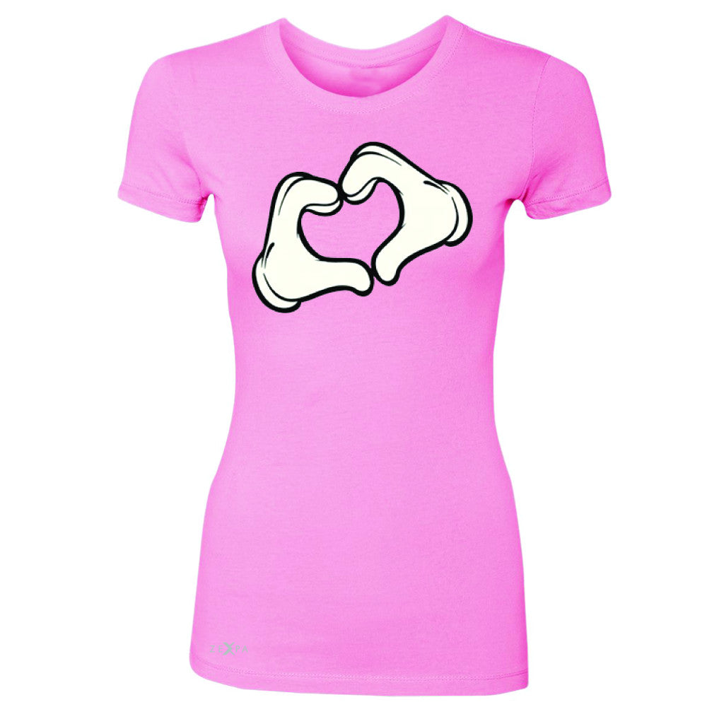 Cartoon Hands Heart Showing Women's T-shirt Humor Tee - Zexpa Apparel Halloween Christmas Shirts