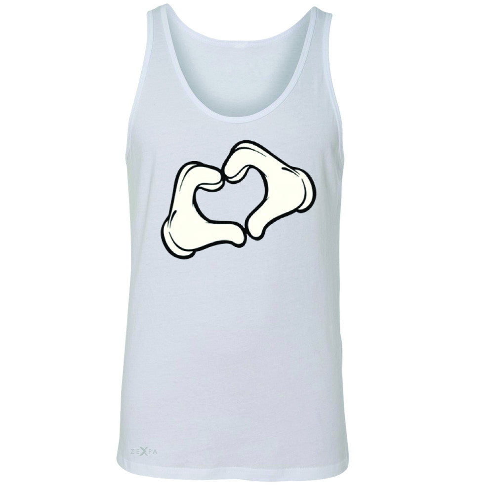 Cartoon Hands Heart Showing Men's Jersey Tank Humor Sleeveless - Zexpa Apparel Halloween Christmas Shirts