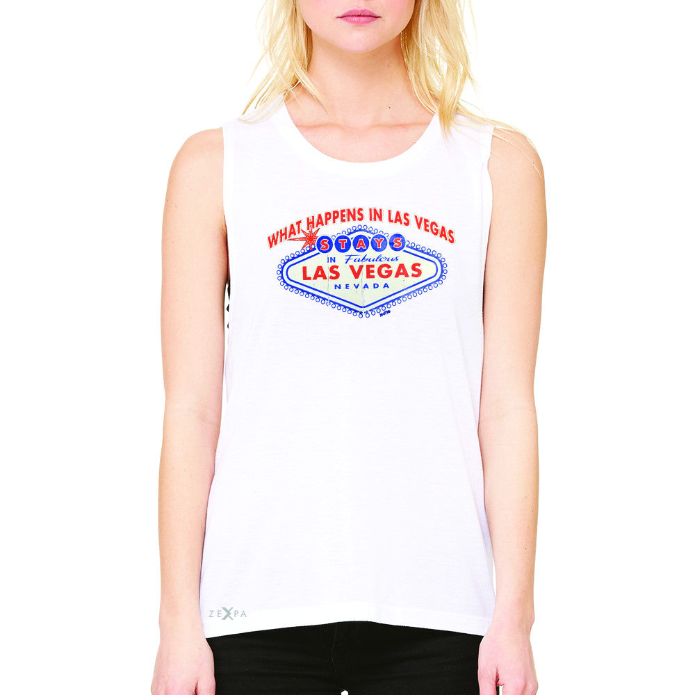 What Happens in Las Vegas Stays In Las Vegas Women's Muscle Tee Fun Sleeveless - Zexpa Apparel - 6