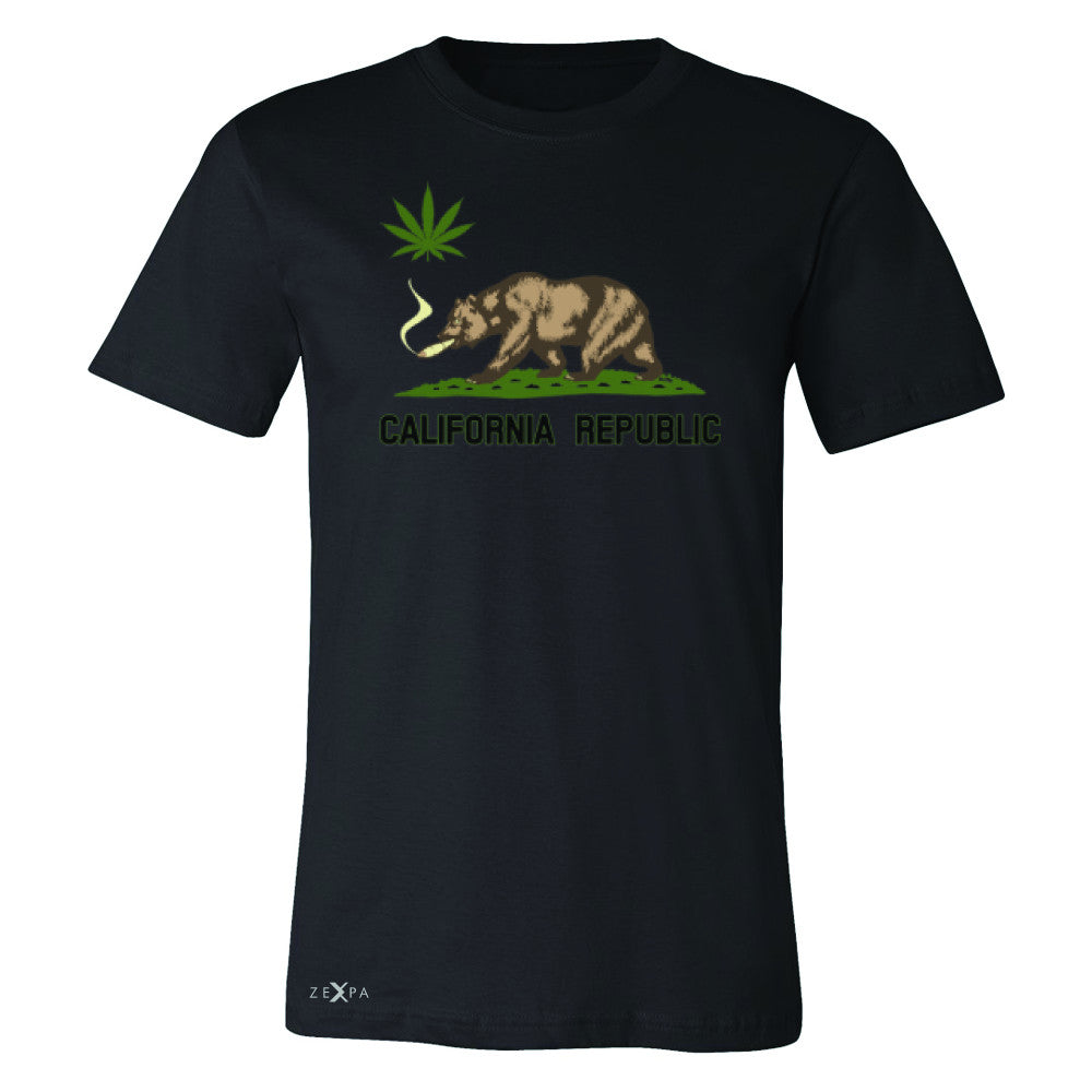 California Bear Weed Smoker Joint Men's T-shirt Fun Humor Tee - Zexpa Apparel Halloween Christmas Shirts