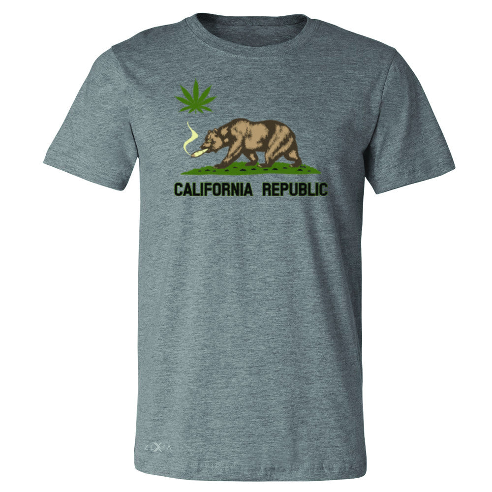 California Bear Weed Smoker Joint Men's T-shirt Fun Humor Tee - Zexpa Apparel Halloween Christmas Shirts
