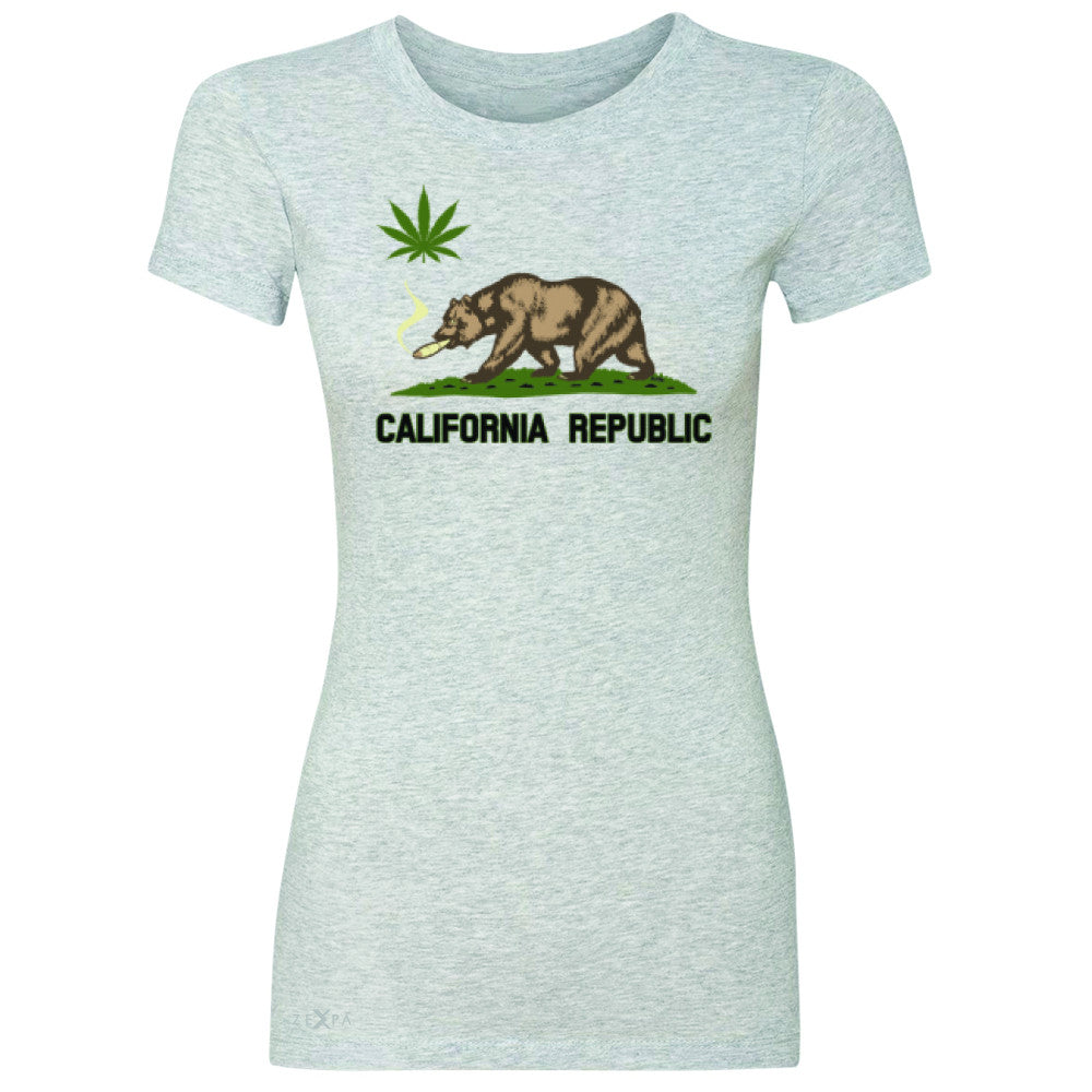California Bear Weed Smoker Joint Women's T-shirt Fun Humor Tee - Zexpa Apparel Halloween Christmas Shirts