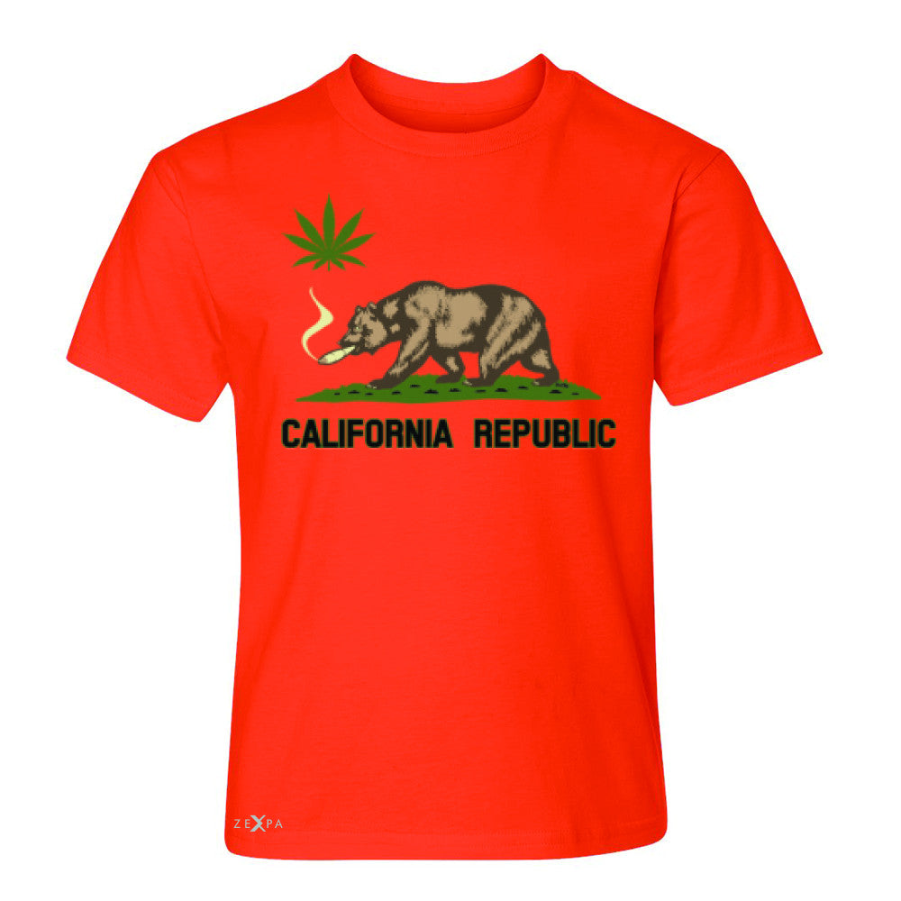 California Bear Weed Smoker Joint Youth T-shirt Fun Humor Tee - Zexpa Apparel Halloween Christmas Shirts