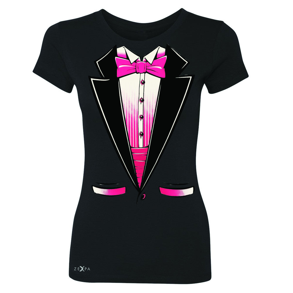 Pink Smokin Tuxedo Cool Women's T-shirt Halloween Costume Tee - Zexpa Apparel - 1
