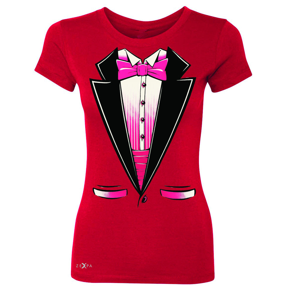 Pink Smokin Tuxedo Cool Women's T-shirt Halloween Costume Tee - Zexpa Apparel - 4