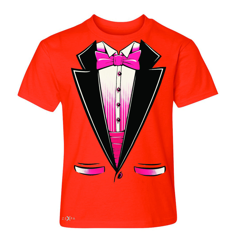 Pink Smokin Tuxedo Cool Youth T-shirt Halloween Costume Tee - Zexpa Apparel - 2