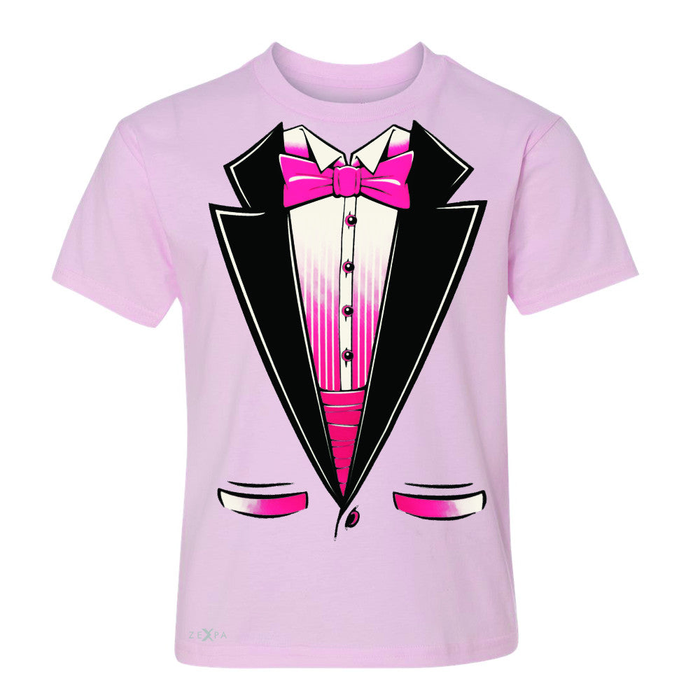 Pink Smokin Tuxedo Cool Youth T-shirt Halloween Costume Tee - Zexpa Apparel - 3