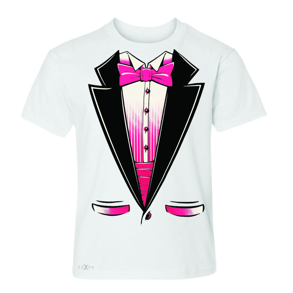 Pink Smokin Tuxedo Cool Youth T-shirt Halloween Costume Tee - Zexpa Apparel - 5