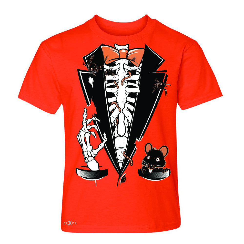 Rib Cage Skeleton Tuxedo Youth T-shirt Halloween Costume Tee - Zexpa Apparel - 2