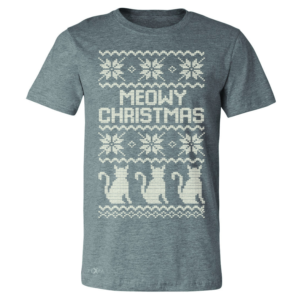 Zexpa Apparel™ Meowy Christmas Snow Flakes Cool Men's T-shirt Ugly Sweater Tee - Zexpa Apparel Halloween Christmas Shirts