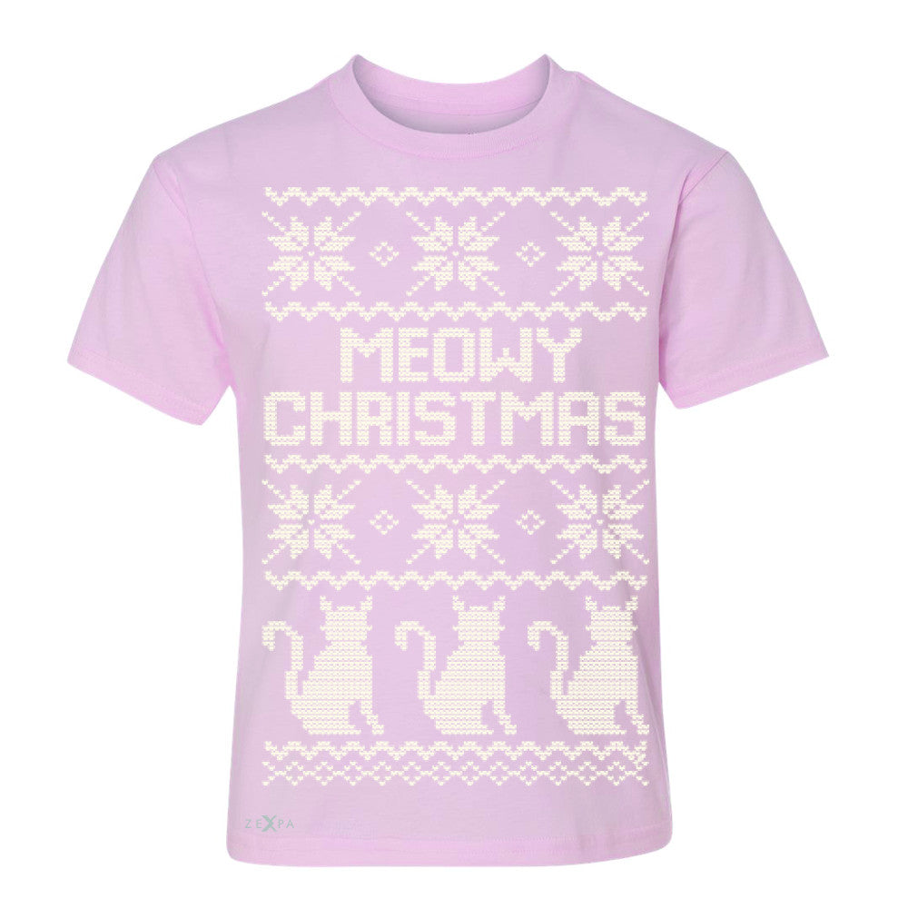Zexpa Apparel™ Meowy Christmas Snow Flakes Cool Youth T-shirt Ugly Sweater Tee - Zexpa Apparel Halloween Christmas Shirts
