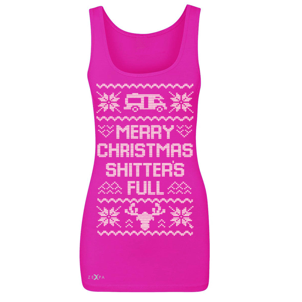 Zexpa Apparel™ Merry Christmas Shitter's Full Women's Tank Top Ugly Sweater Fame Sleeveless - Zexpa Apparel Halloween Christmas Shirts