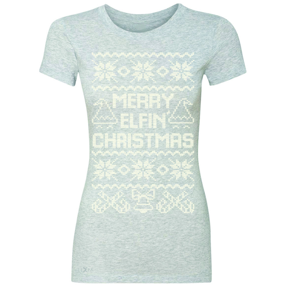 Zexpa Apparel™ Merry Elfin Christmas  Women's T-shirt Ugly Sweater Tradition Tee - Zexpa Apparel Halloween Christmas Shirts