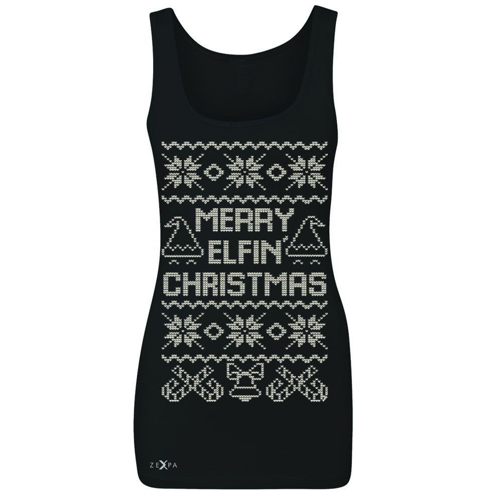 Zexpa Apparel™ Merry Elfin Christmas  Women's Tank Top Ugly Sweater Tradition Sleeveless - Zexpa Apparel Halloween Christmas Shirts