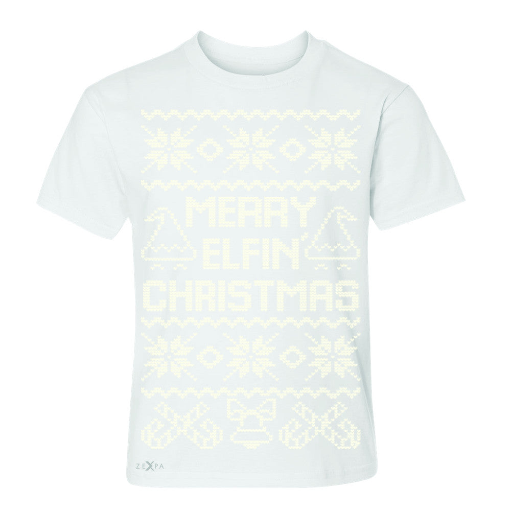 Zexpa Apparel™ Merry Elfin Christmas  Youth T-shirt Ugly Sweater Tradition Tee - Zexpa Apparel Halloween Christmas Shirts