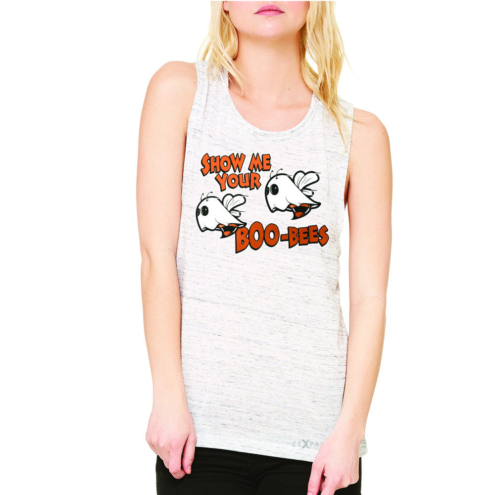 Show Me Your Boo-Bees Ghost  Women's Muscle Tee Halloween Costume Sleeveless - Zexpa Apparel - 5