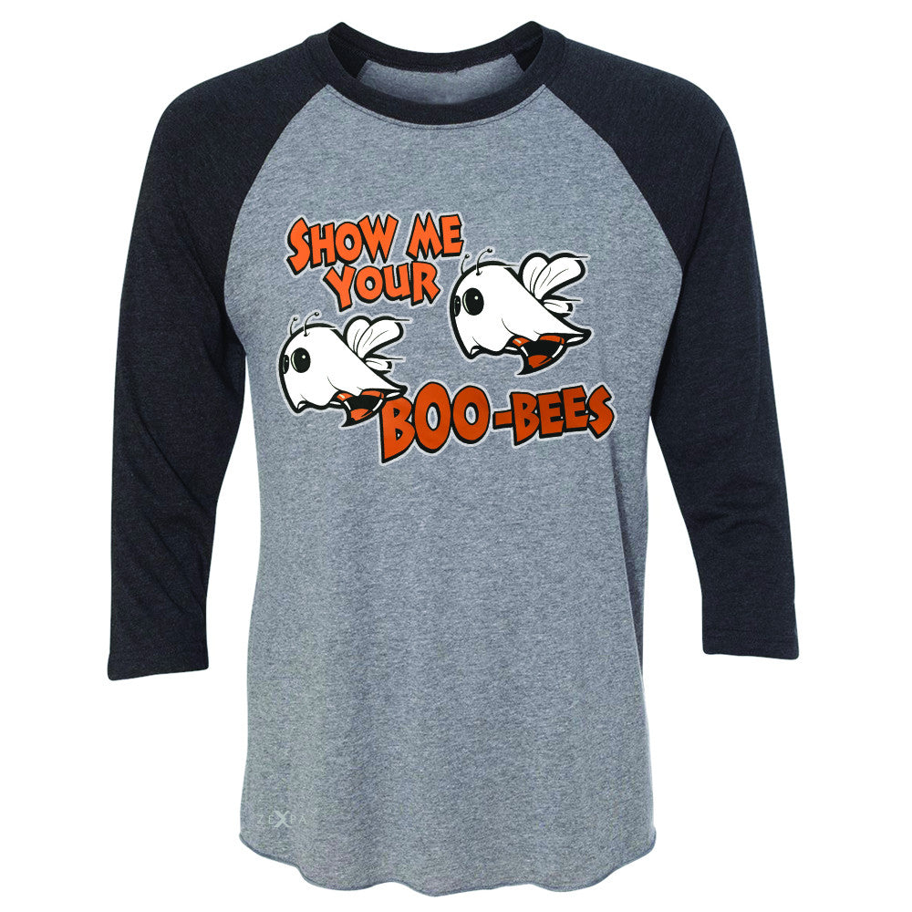 Show Me Your Boo-Bees Ghost  3/4 Sleevee Raglan Tee Halloween Costume Tee - Zexpa Apparel - 1