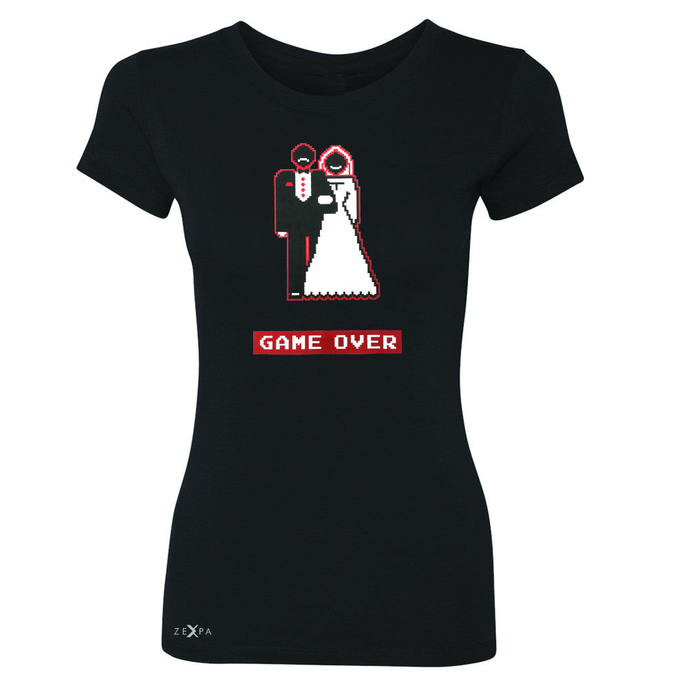 Game Over Wedding Married Video Game Women's T-shirt Funny Gift Tee - Zexpa Apparel
