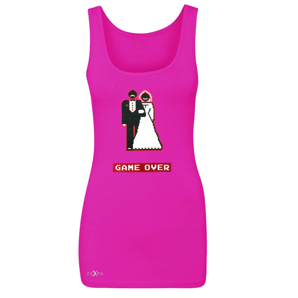 Game Over Wedding Married Video Game Women's Tank Top Funny Gift Sleeveless - Zexpa Apparel - 2