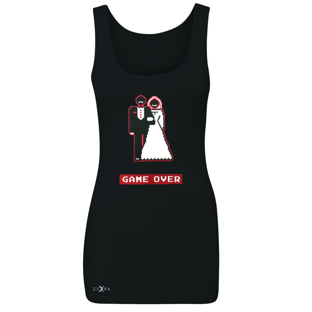 Game Over Wedding Married Video Game Women's Tank Top Funny Gift Sleeveless - Zexpa Apparel - 1