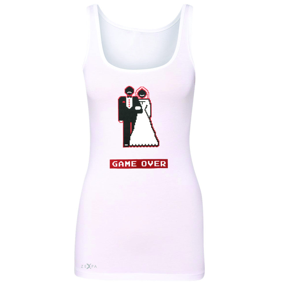 Game Over Wedding Married Video Game Women's Tank Top Funny Gift Sleeveless - Zexpa Apparel - 4
