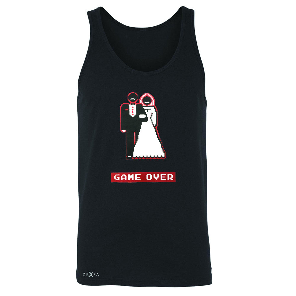 Game Over Wedding Married Video Game Men's Jersey Tank Funny Gift Sleeveless - Zexpa Apparel - 1