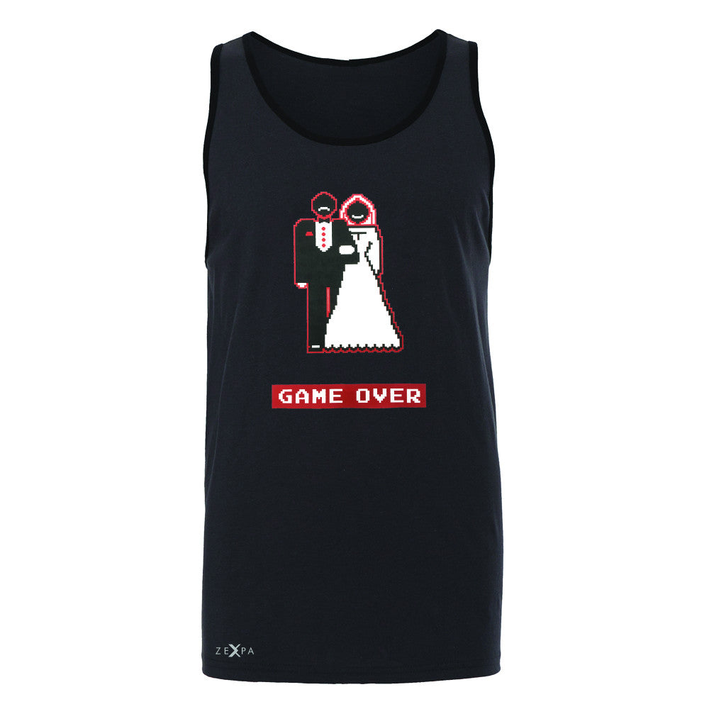 Game Over Wedding Married Video Game Men's Jersey Tank Funny Gift Sleeveless - Zexpa Apparel - 3