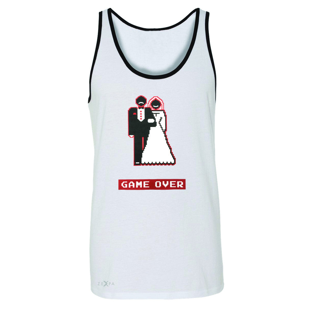 Game Over Wedding Married Video Game Men's Jersey Tank Funny Gift Sleeveless - Zexpa Apparel - 6