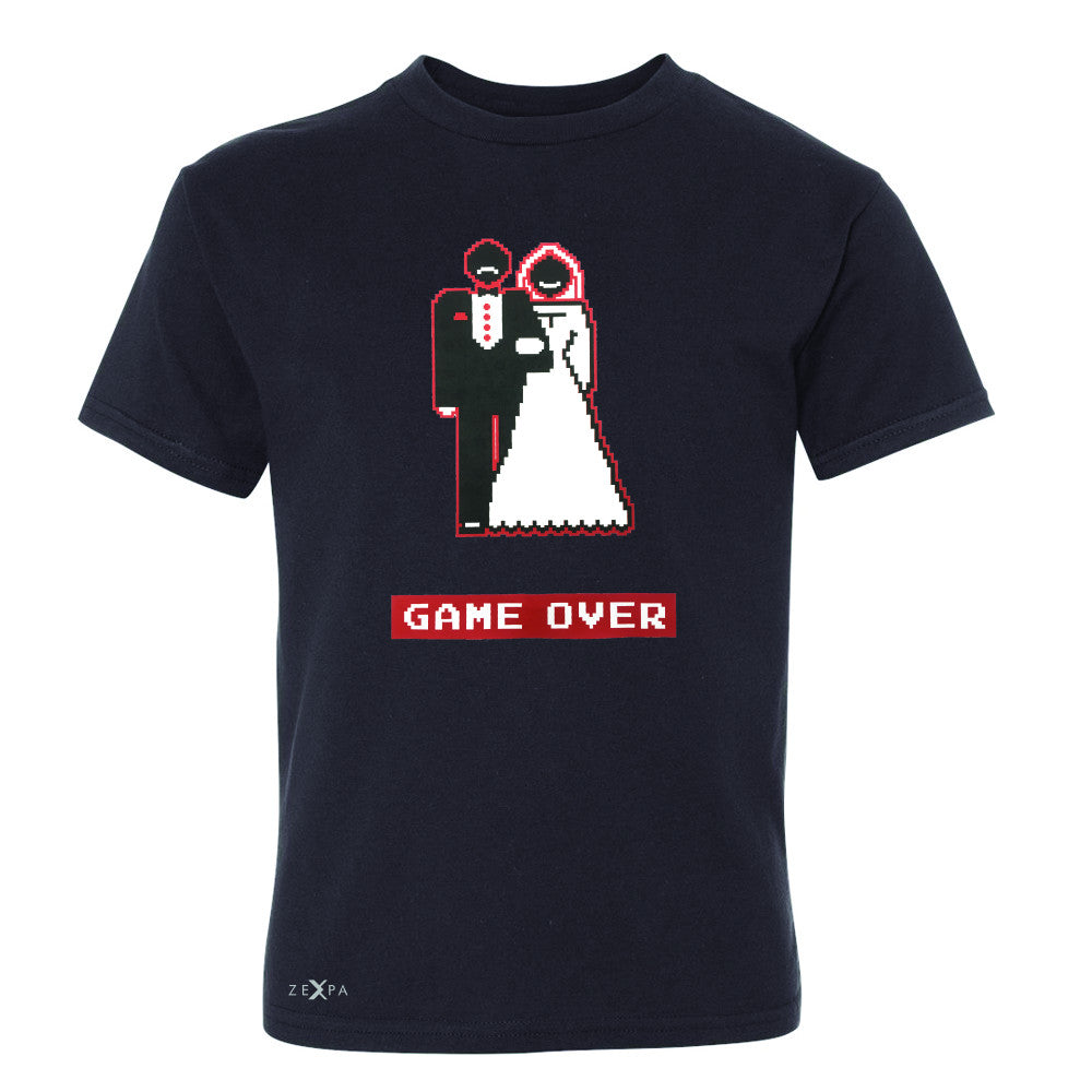 Game Over Wedding Married Video Game Youth T-shirt Funny Gift Tee - Zexpa Apparel - 1