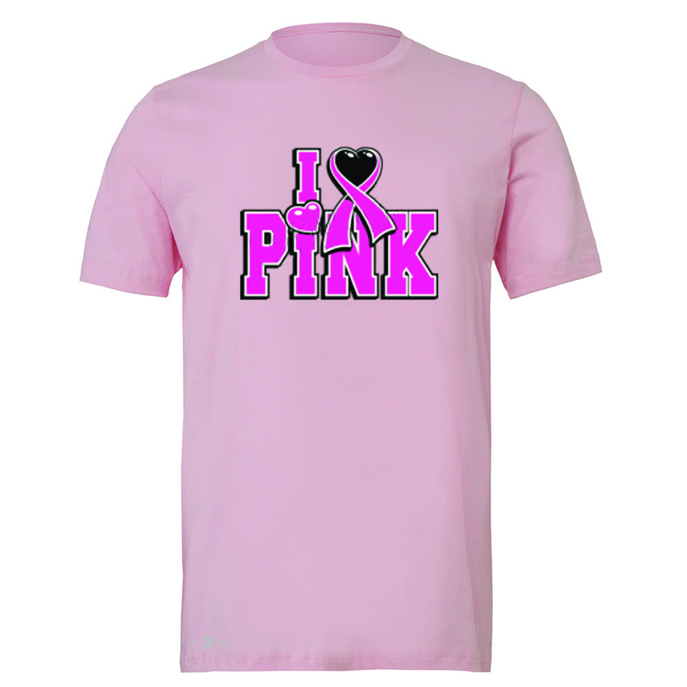I Love Pink - Pink Heart Ribbon Men's T-shirt Breast Cancer Tee - Zexpa Apparel - 4