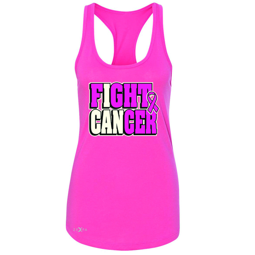 Fight Cancer I CAN Women's Racerback Breast Cancer Sleeveless - Zexpa Apparel