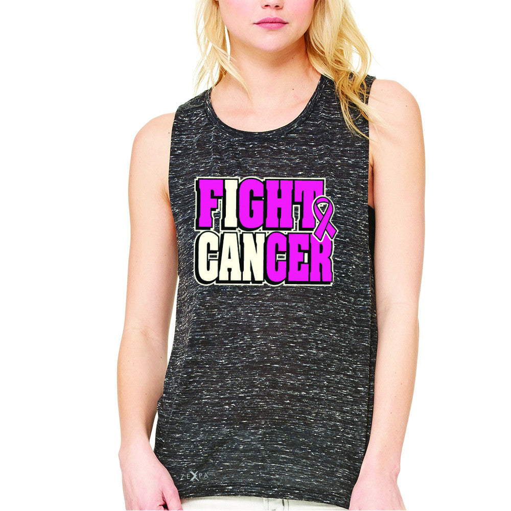 Fight Cancer I CAN Women's Muscle Tee Breast Cancer Sleeveless - Zexpa Apparel - 3