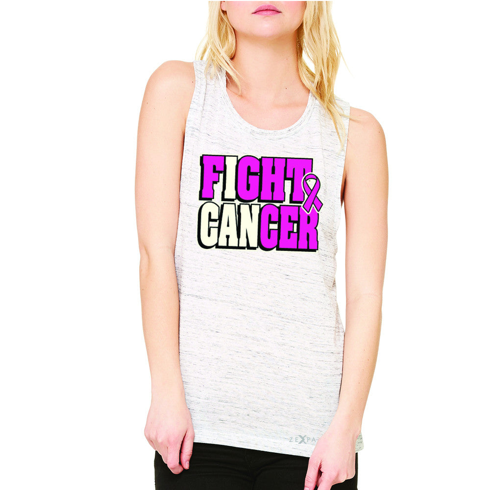 Fight Cancer I CAN Women's Muscle Tee Breast Cancer Sleeveless - Zexpa Apparel - 5