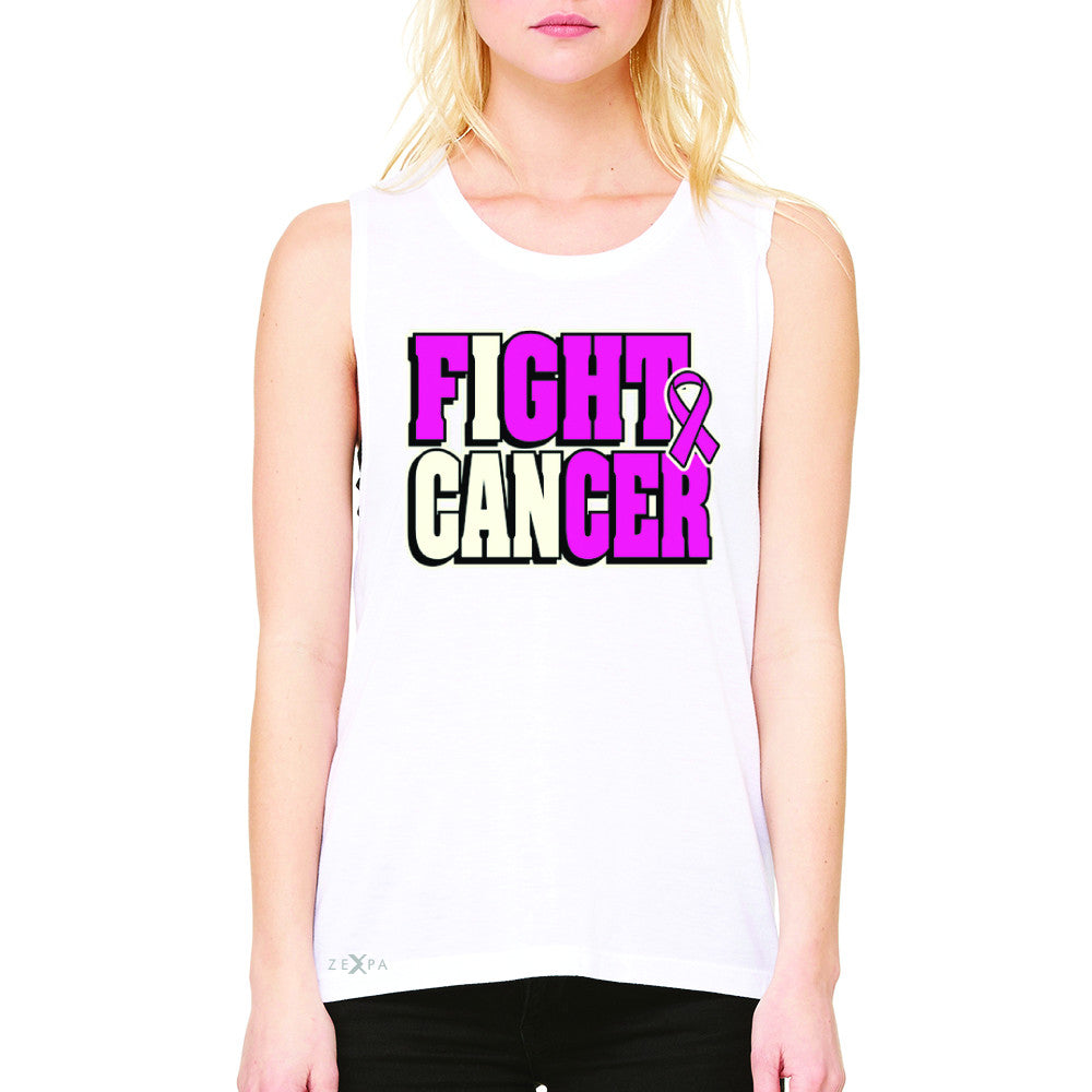 Fight Cancer I CAN Women's Muscle Tee Breast Cancer Sleeveless - Zexpa Apparel - 6