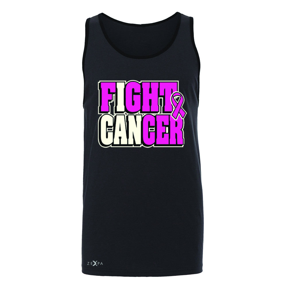 Fight Cancer I CAN Men's Jersey Tank Breast Cancer Sleeveless - Zexpa Apparel - 3