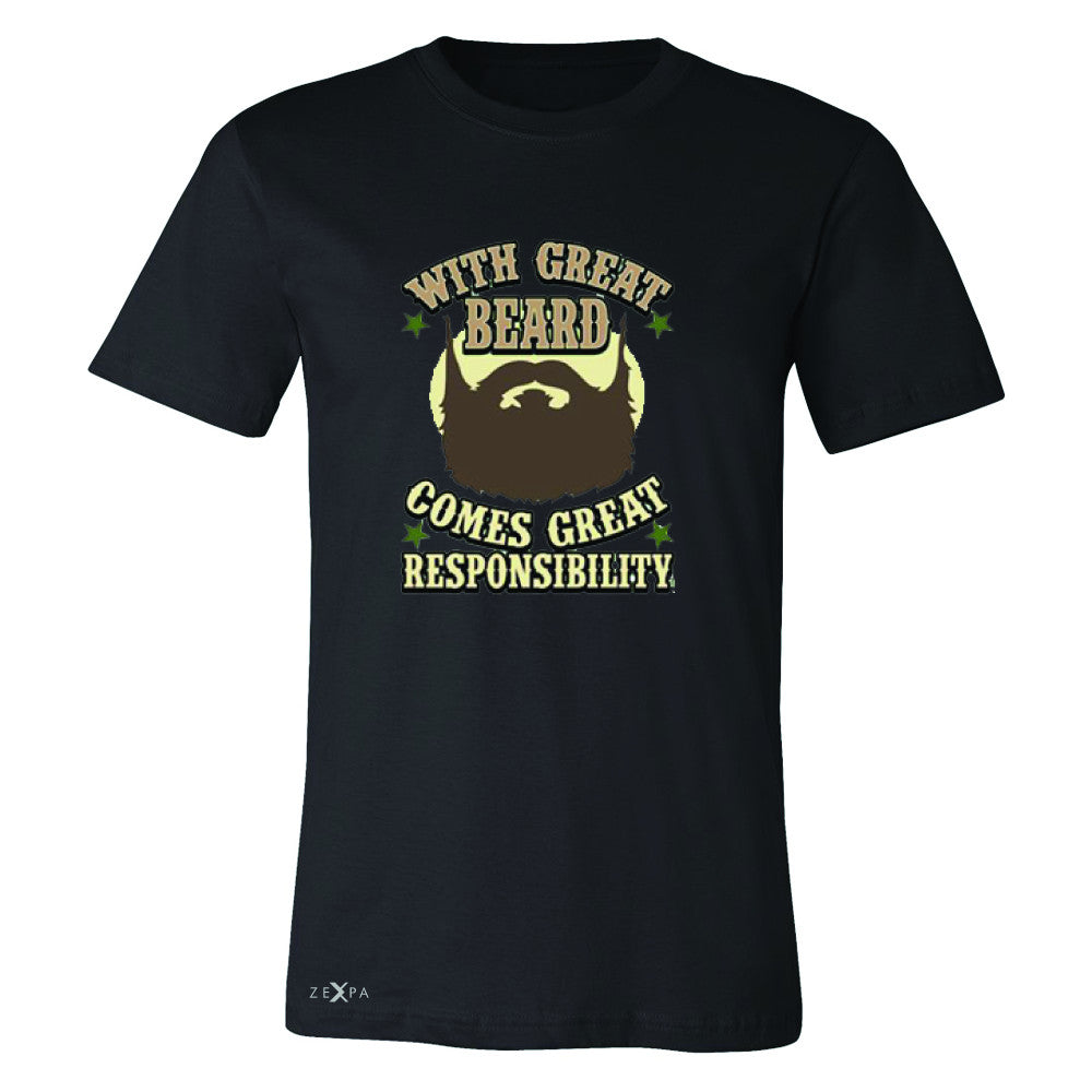 With Great Beard Comes Great Responsibility Men's T-shirt Fun Tee - Zexpa Apparel - 1