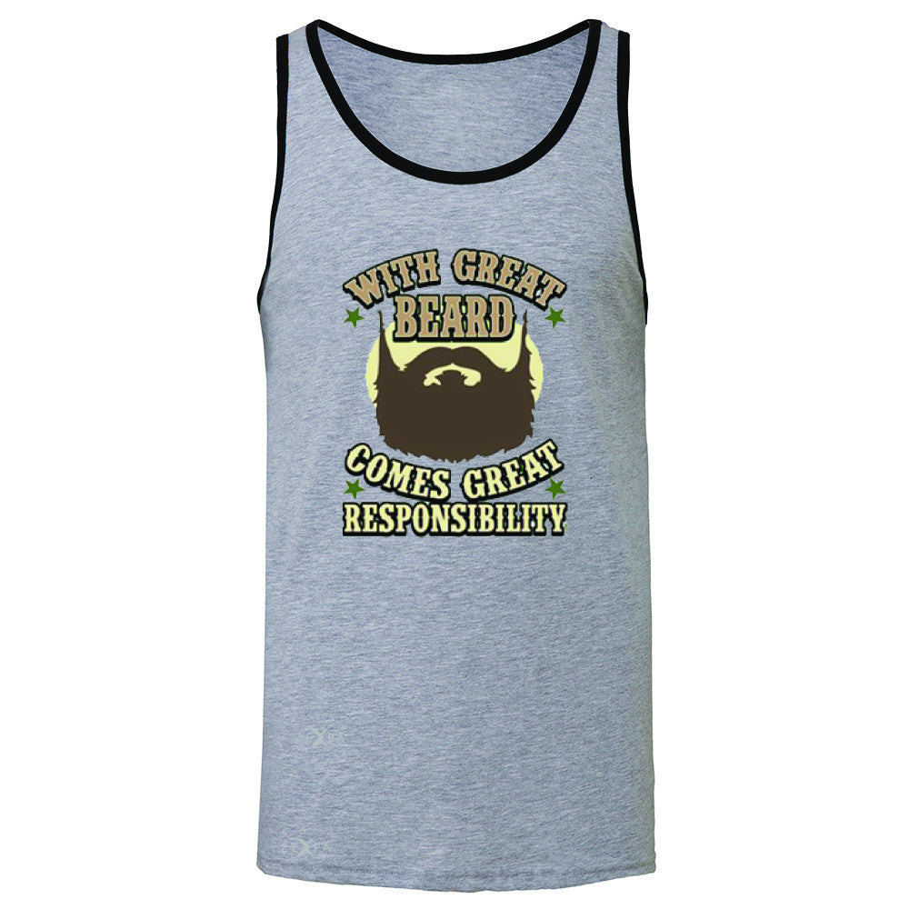 With Great Beard Comes Great Responsibility Men's Jersey Tank Fun Sleeveless - Zexpa Apparel - 2