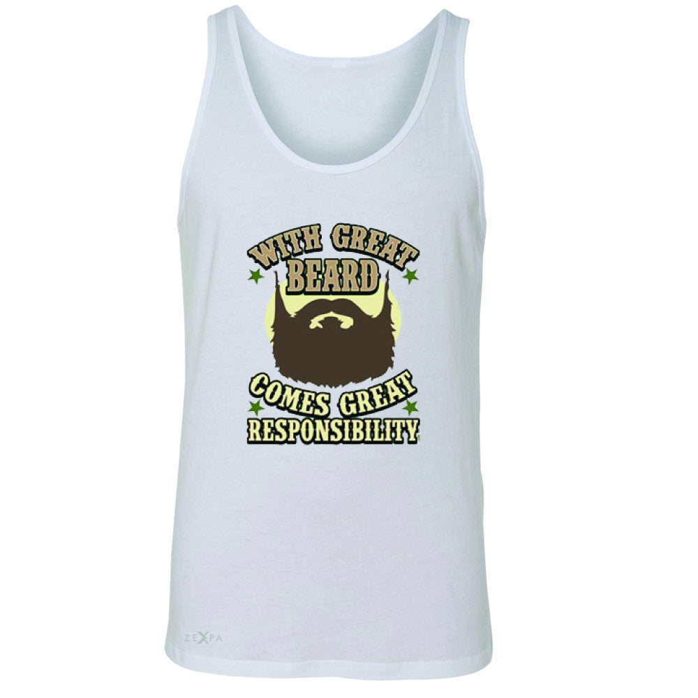 With Great Beard Comes Great Responsibility Men's Jersey Tank Fun Sleeveless - Zexpa Apparel - 5
